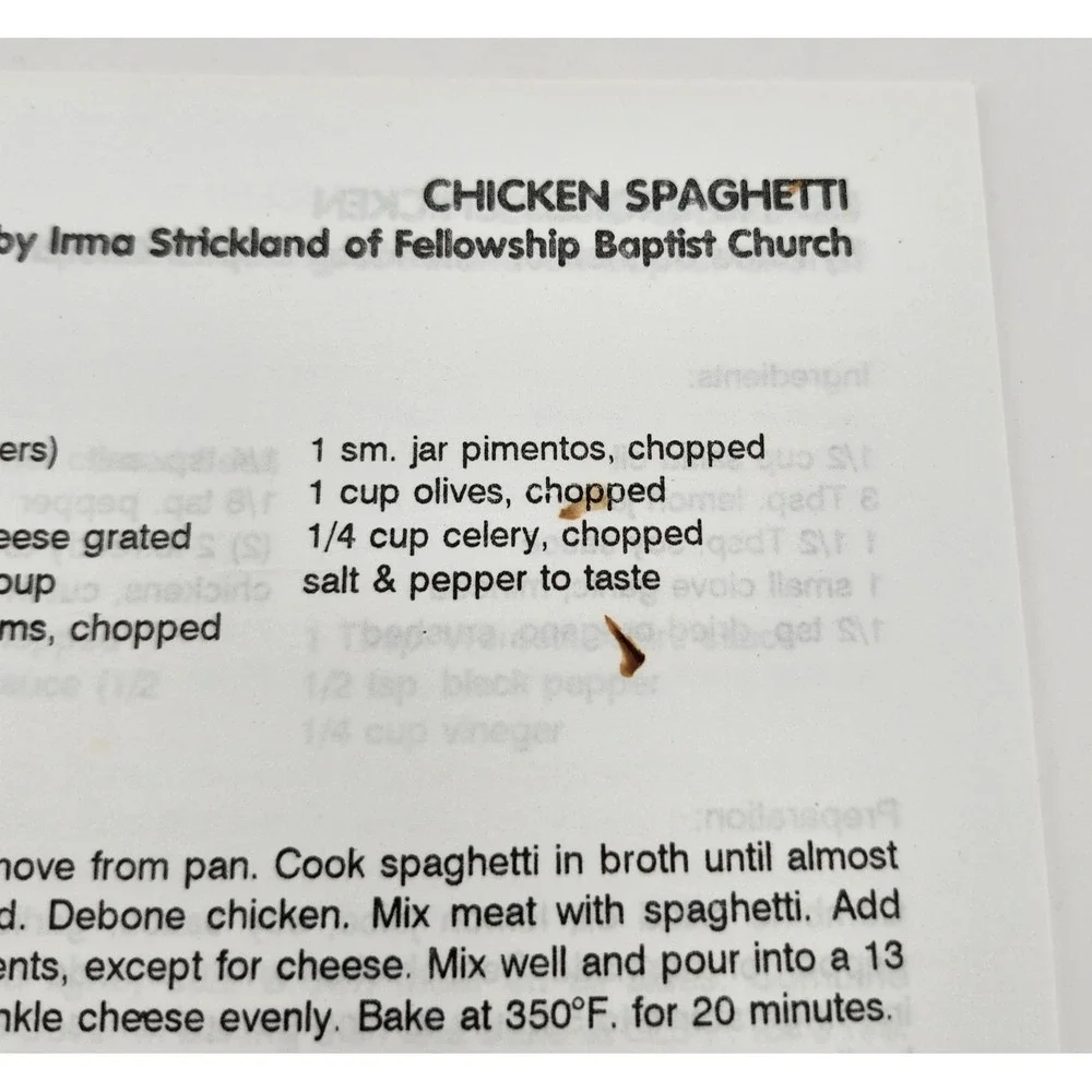 Burnt Offerings West Florida Baptist Association Cookbook Recipes‎ 1994